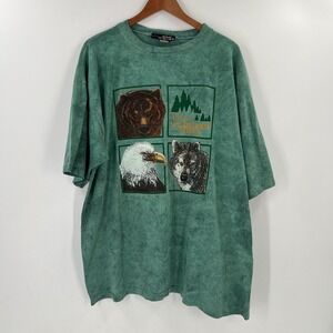 Vintage Disney Wilderness Lodge Resort Graphic Shirt Forest Green Oversized